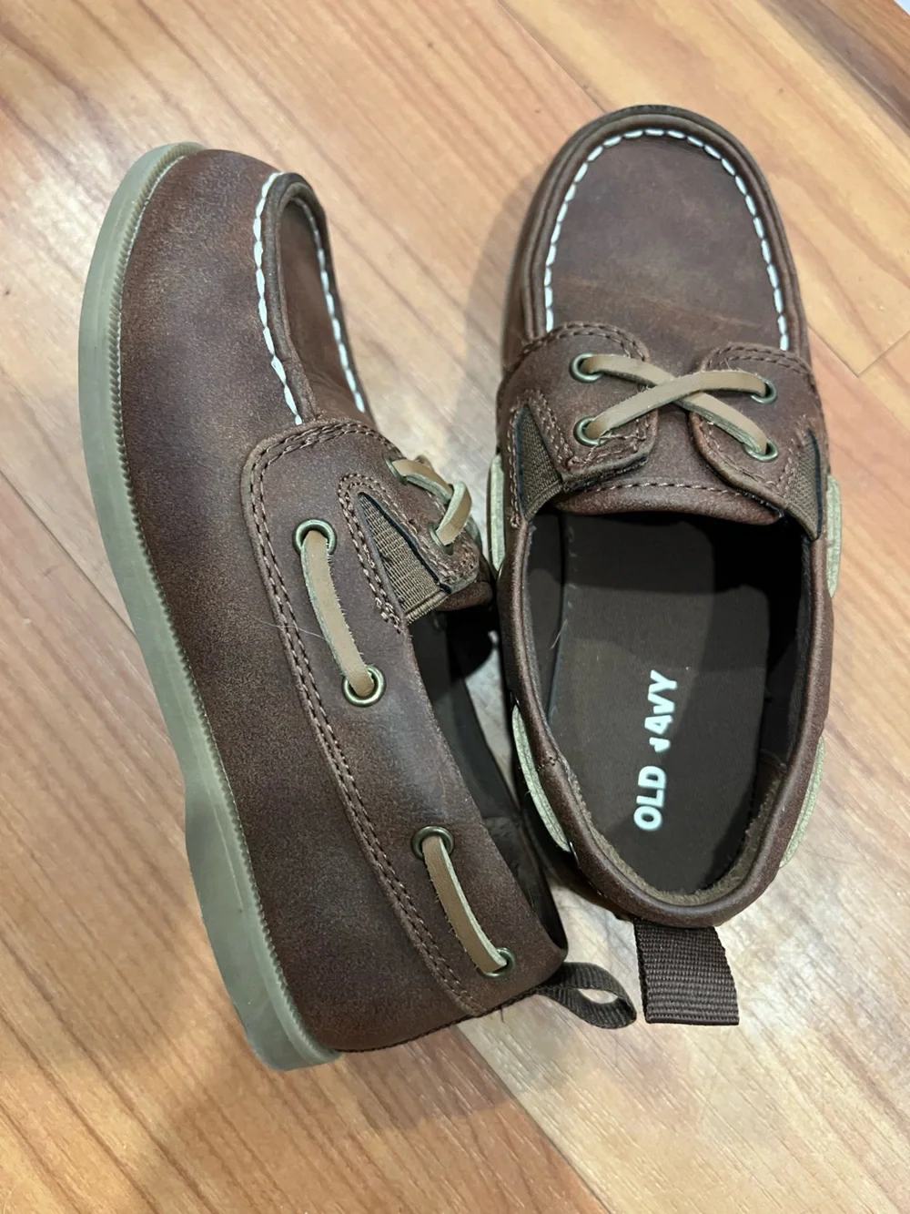 Old Navy Brown Leather-Style Kids Moccasins